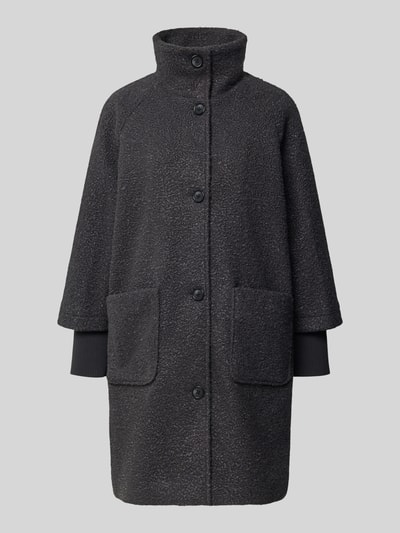 Tom Tailor Teddymantel met hoge opstaande kraag Zwart - 2