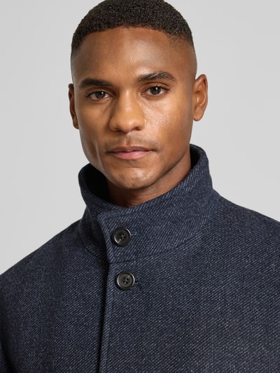 SELECTED HOMME Płaszcz wełniany o kroju regular fit ze wstawką pikowaną model ‘Rainar’ Granatowy 3