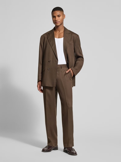 Selected Homme Spodnie garniturowe o kroju relaxed fit z czystego lyocellu model 'RELAXED-KIM' Ciemnobrązowy 1