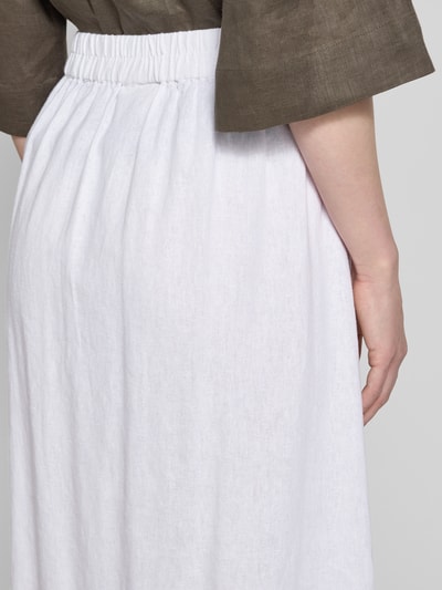 FREE/QUENT Spódnica lniana z wpuszczanymi kieszeniami model ‘Lava’ Biały 3