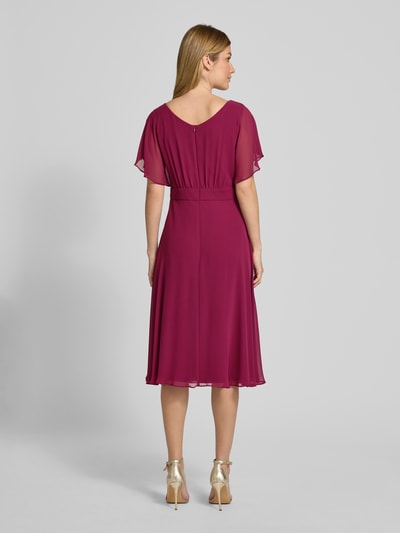 Vera Mont Knielanges Cocktailkleid mit Rundhalsausschnitt Bordeaux 5