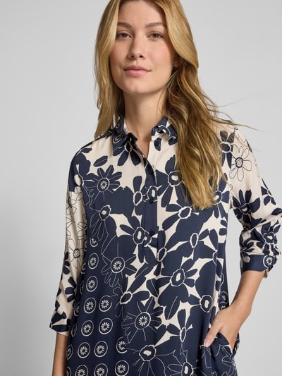Milano Italy Knielanges Kleid mit 1/2-Arm Marine 3