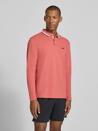 BOSS Green Regular fit poloshirt van puur katoen model 'Plisy' Felroze - 4