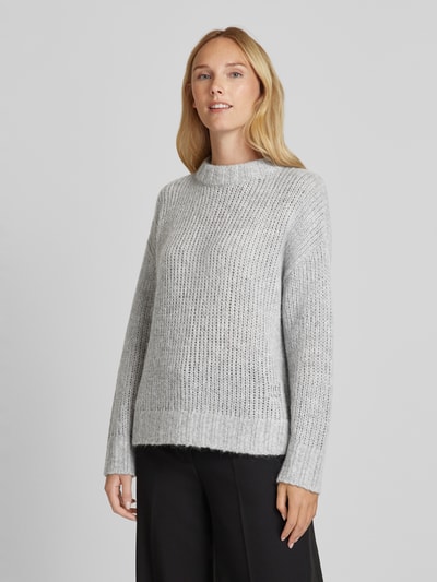 HUGO Wollpullover mit Label-Stitching Modell 'Sloossy' Hellgrau 4