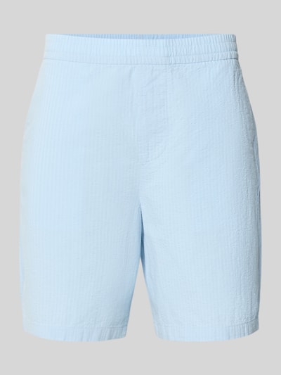 Produktfoto, Regular Fit Shorts aus reiner Baumwolle Modell 'STUART' von SELECTED HOMME, Optik: Unifarben, Seersucker-Struktur in Hellblau