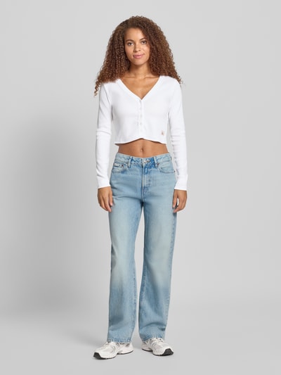 Calvin Klein Jeans Straight fit jeans met labeldetail Lichtblauw - 1