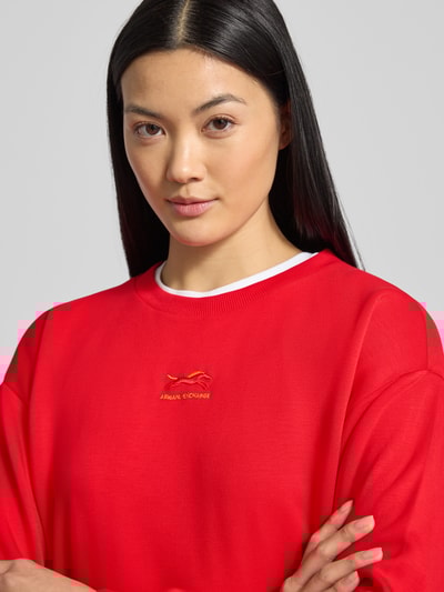 ARMANI EXCHANGE Sweatshirt van viscosemix met labelstitching Rood - 3
