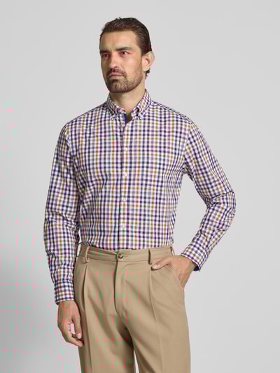 Christian Berg Men Regular Fit Freizeithemd mit Button-Down-Kragen Bordeaux 4