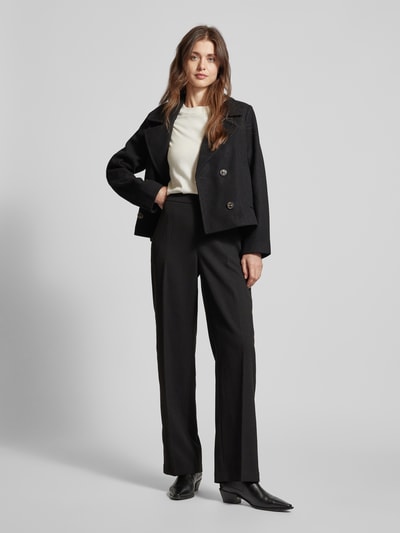 Vero Moda Straight fit stoffen broek met persplooien, model 'EVE' Zwart - 1