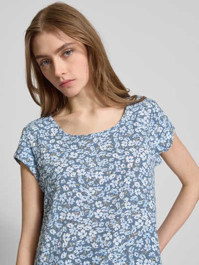 Only Regular Fit Blusentop mit Rundhalsausschnitt Modell 'VIC' Jeansblau 3