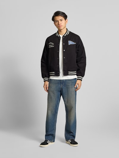 DEUS EX MACHINA Regular fit jack met logopatch, model 'Stadium' Zwart - 1