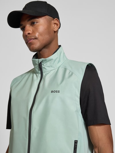 BOSS Green Gilet met labelprint, model 'Putt' Mintgroen - 3