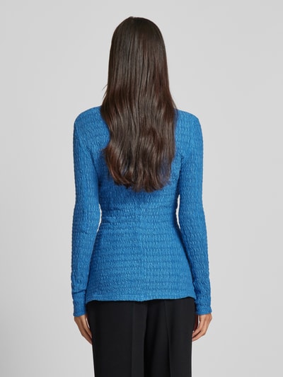 Ivy Oak Shirt met lange mouwen en structuurmotief, model 'TOSKA' Oceaanblauw - 5