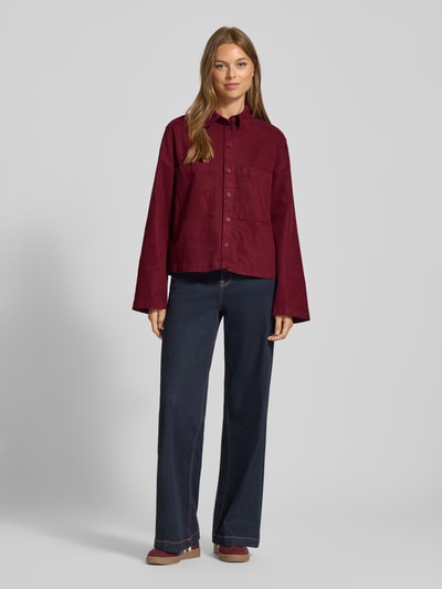JAKE*S STUDIO WOMAN Hemdbluse mit Knopfleiste Bordeaux 1