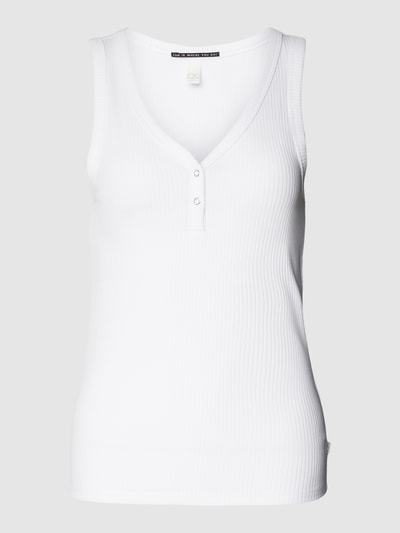 QS Tanktop in fijnriblook Offwhite - 2