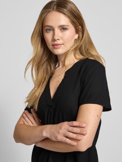 Vero Moda Regular fit tuniek van een mix van viscose en linnen, model 'MYMILO' Zwart - 3