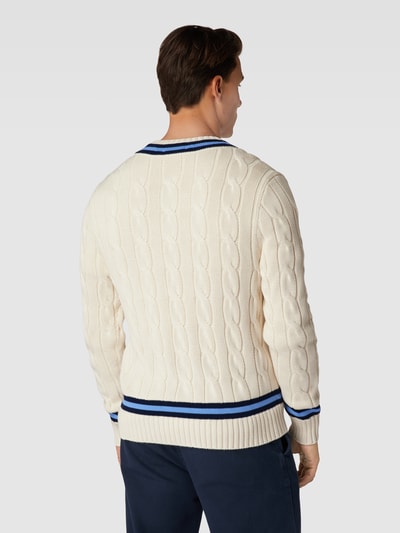 Polo Ralph Lauren Strickpullover mit Zopfmuster Offwhite 5