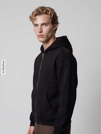 ONLY & SONS Sweatjacke mit Zweiwege Reißverschluss Black 3