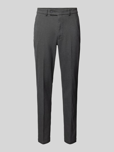 Cinque Slim fit stoffen broek met persplooien, model 'BRAVO' Antraciet - 2