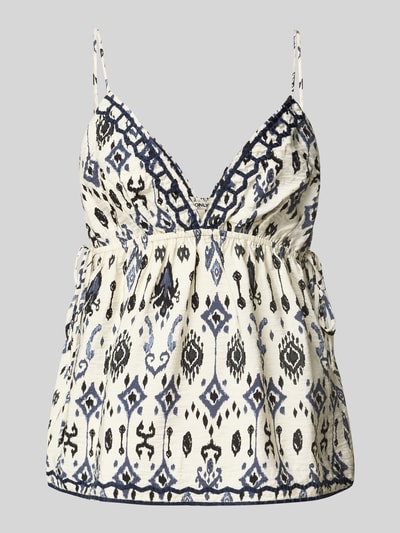 Only Regular fit top met bandjes van viscosemix, model 'ELANOR' Rookblauw - 2