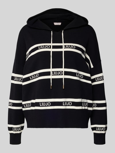 LIU JO SPORT Sweter o kroju relaxed fit z mieszanki wiskozy z wyhaftowanym logo Czarny 2