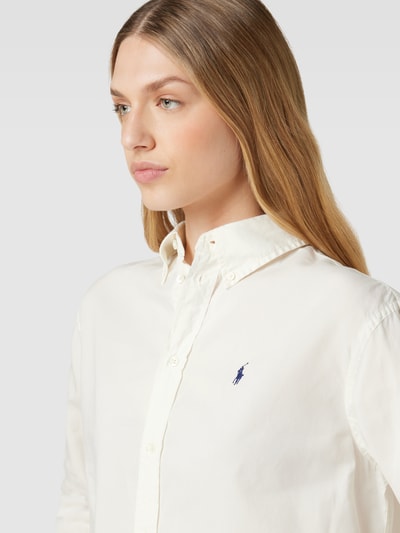 Polo Ralph Lauren Bluse mit Label-Stitching Ecru 3