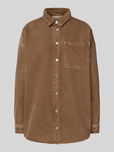 My Essential Wardrobe Bluzka jeansowa z kieszenią na piersi model ‘Malo’ Koniakowy 2