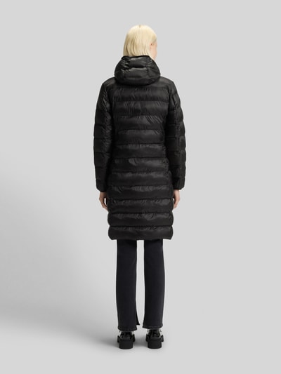 HUGO Regular fit gewatteerde lange jas met capuchon  Zwart - 5