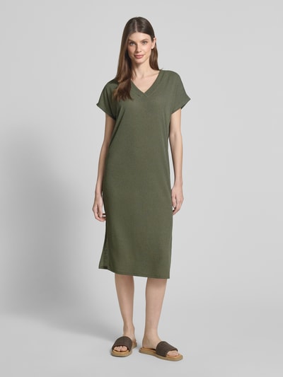 Soyaconcept Midikleid mit V-Ausschnitt Modell 'Delia' Dunkelgruen 4