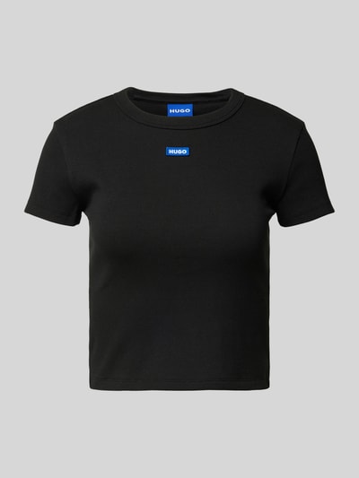 Hugo Blue T-shirt krótki z detale z logo Czarny 2