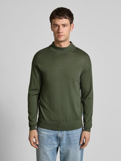 Scotch & Soda Strickpullover mit gerippten Abschlüssen Oliv 4