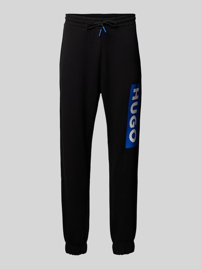 Hugo Blue Regular Fit Sweatpants mit Label-Print Modell 'Nuram' Black 2