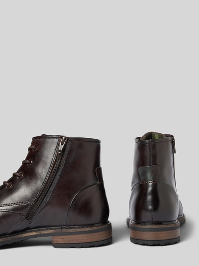 bugatti Boots van leer met ritssluiting, model 'Marcello I' Donkerbruin - 2