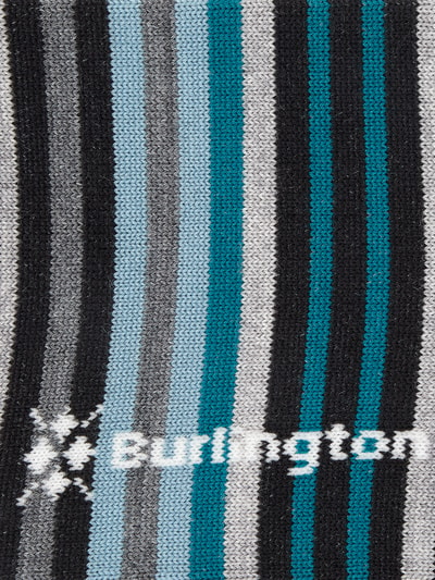 Burlington Socken mit Streifenmuster Petrol 2