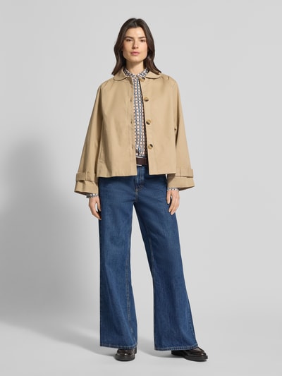 LOLLYS LAUNDRY Relaxed Fit Jacke mit Umlegekragen Modell 'Viola' Beige 1