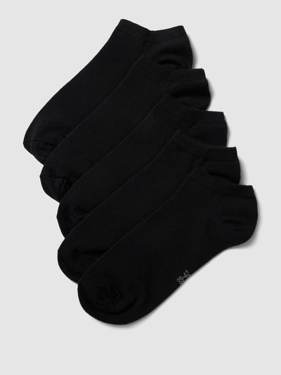 camano Sneakersocken mit Rippenbündchen im 5er-Pack Black 1