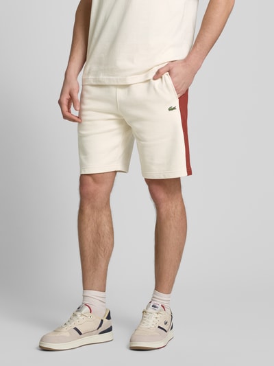 Lacoste Sweatshorts met labeldetail Roestrood - 4