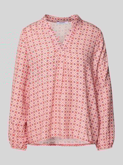 ZABAIONE Relaxed fit blouse met tuniekkraag, model 'Mi44mii' Felroze - 2