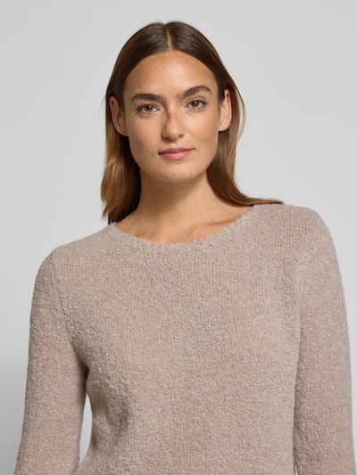 Marc O'Polo Regular fit gebreide pullover van scheerwolmix met alpaca Steengrijs - 3