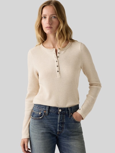 Levi's® Regular Fit Langarmshirt aus Baumwoll-Mix mit Waffelstruktur Offwhite 1