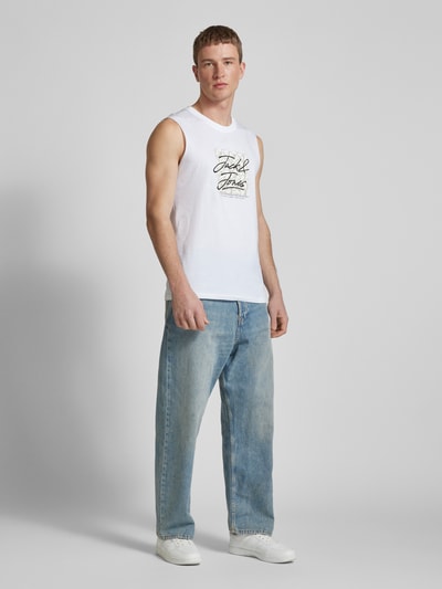 Jack & Jones Tanktop mit Label-Print Modell 'SPLIT' Weiss 1