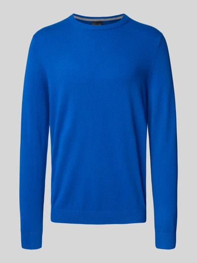 Christian Berg Men Regular fit kasjmier pullover met ronde hals Koningsblauw gemêleerd - 2
