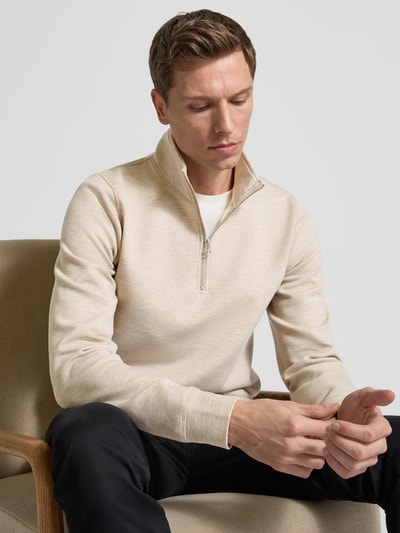 Casual Friday Sweatshirt met opstaande kraag, model 'Sebastian' Beige - 3