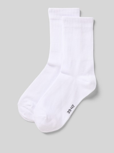 Snocks Sokken met labelstitching in een set van 2 paar Wit - 1