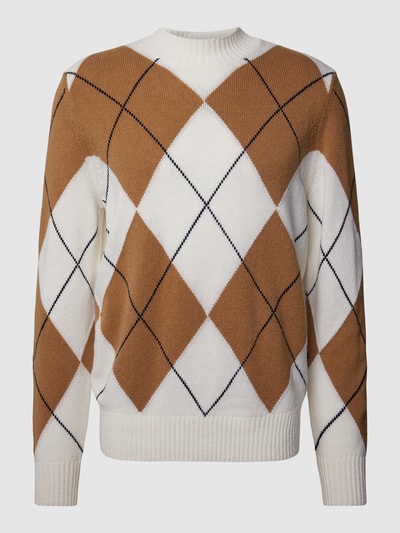 MAERZ Muenchen Gebreide pullover met all-over motief Offwhite - 1