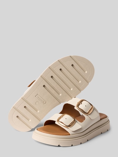 Produktfoto, Wedges aus echtem Leder von Tamaris, Optik: Unifarben, Schuhspitze: Abgerundet, Offen, Absatzform: Keilabsatz, Verschluss: Schlupf/offen, Dornschließen, Sohle: Profiliert, Material: Leder