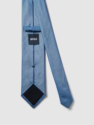 BOSS Slim Fit Stropdas met labelpatch Jeansblauw - 3