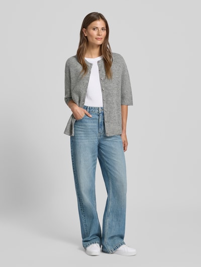 Samsøe Samsøe Wolljacke aus Woll-Mix mit 1/2-Arm Modell 'Saanoura' Hellgrau Melange 1