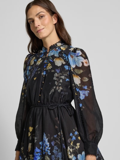 Forever New A-Linie Cocktailkleid aus Lyocell-Mix mit Leinen-Anteil Modell 'Vienna' Dunkelblau 3