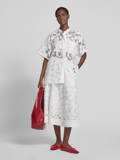 Essentiel Antwerp Oversized Hemdbluse in semitransparentem Design Modell 'HOK' Weiss 1